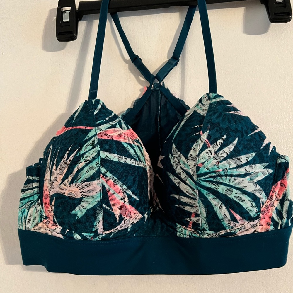 Pink VS tropical floral racer back